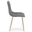 Scaun bucatarie/living, Artool, Libra, textil gri inchis, picioare metal natur, 44.5x54.5x87 cm