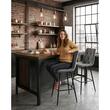 Scaun de bucatarie/bar, Artool, Libra, catifea gri inchis, picioare metal negru, 52x56x112 cm