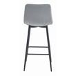 Scaun de bucatarie/bar, Artool, Nado, catifea argintie, picioare metal negru, 43.5x32.5x104 cm