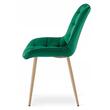 Scaun bucatarie/living, Artool, Bera, catifea verde, picioare metal natur, 54x60x88 cm