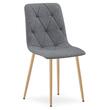 Scaun bucatarie/living, Artool, Libra, textil gri inchis, picioare metal natur, 44.5x54.5x87 cm