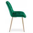 Scaun bucatarie/living, Artool, Bera, catifea verde, picioare metal natur, 54x60x88 cm