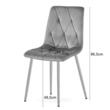 Scaun bucatarie/living, Artool, Libra, catifea roz deschis, picioare metal natur, 45x54x86.5 cm