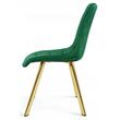 Scaun bucatarie/living, Artool, Cieza, catifea verde, picioare metal auriu, 49x60x87 cm