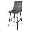 Scaun de bucatarie/bar, Artool, Libra, catifea gri inchis, picioare metal negru, 52x56x112 cm