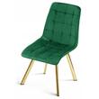 Scaun bucatarie/living, Artool, Cieza, catifea verde, picioare metal auriu, 49x60x87 cm