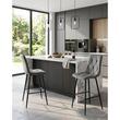 Scaun de bucatarie/bar, Artool, Libra, catifea gri inchis, picioare metal negru, 52x56x112 cm