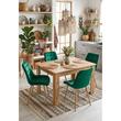 Scaun bucatarie/living, Artool, Bera, catifea verde, picioare metal natur, 54x60x88 cm
