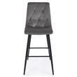 Scaun de bucatarie/bar, Artool, Libra, catifea gri inchis, picioare metal negru, 52x56x112 cm