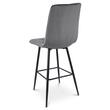 Scaun de bucatarie/bar, Artool, Libra, catifea gri inchis, picioare metal negru, 52x56x112 cm