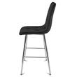 Scaun de bucatarie/bar, Artool, Libra, catifea neagra, picioare metal argintiu, 52x56x112 cm