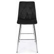 Scaun de bucatarie/bar, Artool, Libra, catifea neagra, picioare metal argintiu, 52x56x112 cm