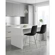 Scaun de bucatarie/bar, Artool, Libra, catifea neagra, picioare metal argintiu, 52x56x112 cm