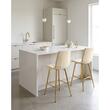 Scaun de bucatarie/bar, Artool, Libra, catifea bej deschis, picioare metal auriu, 52x56x112 cm