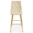 Scaun de bucatarie/bar, Artool, Libra, catifea bej deschis, picioare metal auriu, 52x56x112 cm