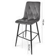 Scaun de bucatarie/bar, Artool, Libra, catifea bej deschis, picioare metal auriu, 52x56x112 cm