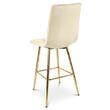 Scaun de bucatarie/bar, Artool, Libra, catifea bej deschis, picioare metal auriu, 52x56x112 cm