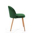 Scaun bucatarie/living, Akord, Maiden, catifea, otel, verde si natur, 53x43x76 cm