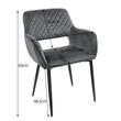 Scaun bucatarie/living, Artool, Amalfi, catifea, metal, gri si negru, 58x56x83 cm