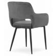 Scaun bucatarie/living, Artool, Amalfi, catifea, metal, gri si negru, 58x56x83 cm