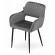Scaun bucatarie/living, Artool, Amalfi, catifea, metal, gri si negru, 58x56x83 cm