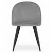 Scaun bucatarie/living, Artool, Bello, catifea, metal, gri, 46x42.5x76.5 cm