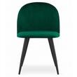 Scaun bucatarie/living, Artool, Bello, catifea, metal, verde, 46x42.5x76.5 cm
