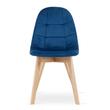 Scaun bucatarie/living, Artool, Bora, catifea, lemn, albastru, 44.5x54x81.5 cm
