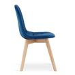 Scaun bucatarie/living, Artool, Bora, catifea, lemn, albastru, 44.5x54x81.5 cm