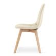 Scaun bucatarie/living, Artool, Bora, catifea, lemn, bej, 44.5x54x81.5 cm