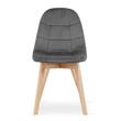 Scaun bucatarie/living, Artool, Bora, catifea, lemn, gri inchis, 44.5x54x81.5 cm