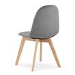 Scaun bucatarie/living, Artool, Bora, catifea, lemn, gri inchis, 44.5x54x81.5 cm