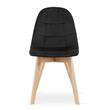 Scaun bucatarie/living, Artool, Bora, catifea, lemn, negru, 44.5x54x81.5 cm