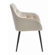 Scaun bucatarie/living, Artool, Forio, catifea, metal, bej si negru, 61x55.5x81 cm