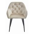 Scaun bucatarie/living, Artool, Forio, catifea, metal, bej si negru, 61x55.5x81 cm
