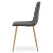Scaun bucatarie/living, Artool, Kara, catifea, metal, gri si natur, 44.5x50.5x87 cm