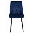 Set 4 scaune bucatarie/living, Artool, Libra, catifea, metal, bleumarin si negru, 44x40x88.5 cm