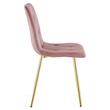 Scaun bucatarie/living, Artool, Libra, catifea, metal, roz si auriu, 45x54x86.5 cm