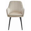 Scaun stil fotoliu bucatarie/living, Artool, Lugo, catifea, metal, bej si negru, 57.5x56.5x86.5 cm