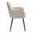 Scaun stil fotoliu bucatarie/living, Artool, Lugo, catifea, metal, bej si negru, 57.5x56.5x86.5 cm