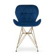 Scaun bucatarie/living, Artool, Nest, catifea, metal, bleumarin si auriu, 47x53x73 cm