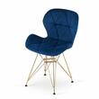Scaun bucatarie/living, Artool, Nest, catifea, metal, bleumarin si auriu, 47x53x73 cm