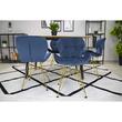 Scaun bucatarie/living, Artool, Nest, catifea, metal, bleumarin si auriu, 47x53x73 cm