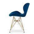 Scaun bucatarie/living, Artool, Nest, catifea, metal, bleumarin si auriu, 47x53x73 cm