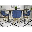 Scaun bucatarie/living, Artool, Nest, catifea, metal, bleumarin si auriu, 47x53x73 cm