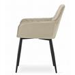 Scaun bucatarie/living, Artool, Nola, catifea, metal, bej si negru, 58x57x79 cm