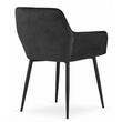 Set 2 scaune bucatarie/living, Artool, Nola, catifea, metal, negru, 58x57x79 cm