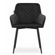Set 2 scaune bucatarie/living, Artool, Nola, catifea, metal, negru, 58x57x79 cm