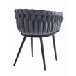 Scaun bucatarie/living, Artool, Orion, catifea, metal, gri inchis si negru, 61x55x79 cm