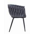 Scaun bucatarie/living, Artool, Orion, catifea, metal, gri inchis si negru, 61x55x79 cm